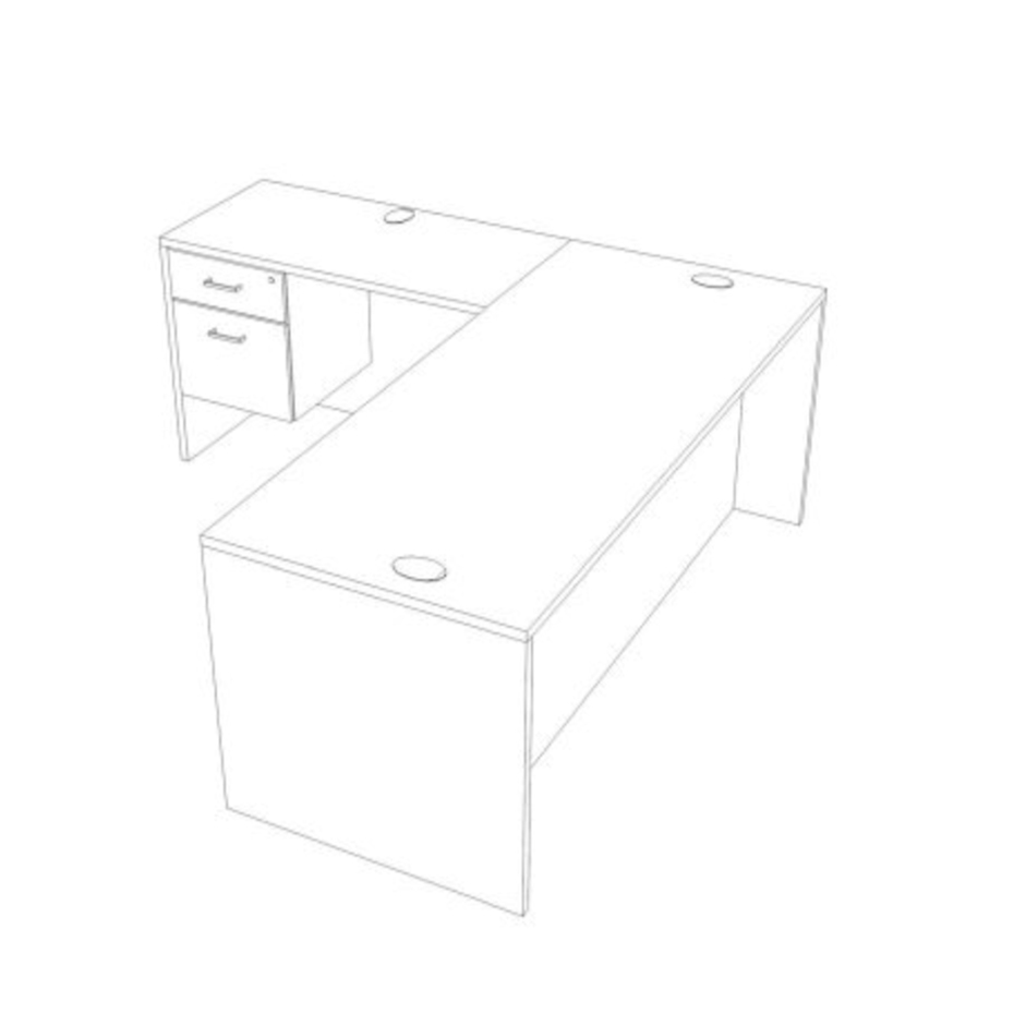 DL-04 60" Desk, 42" Return, White Top